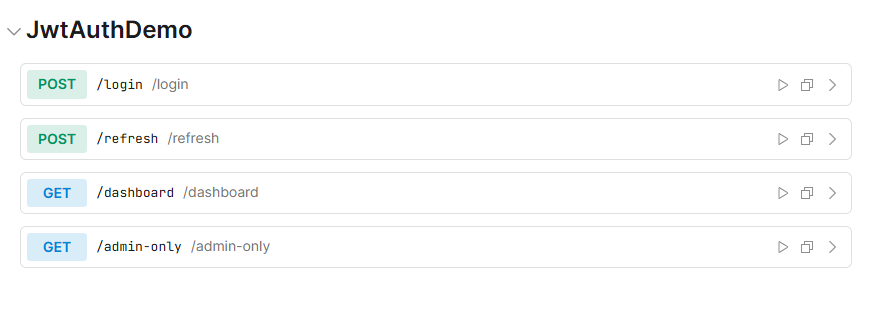Scalar UI listing the endpoints